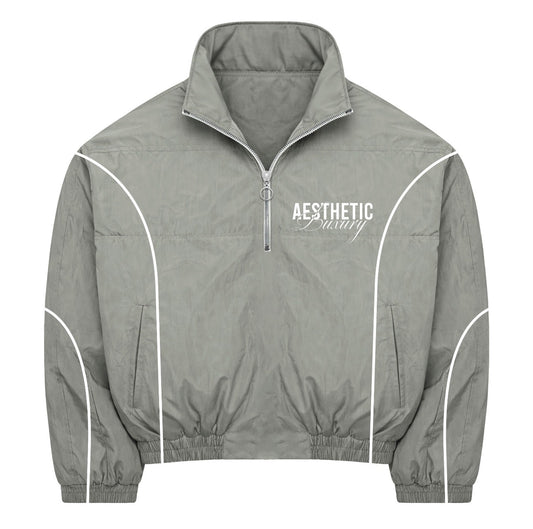 Grey Quarter Zip Windbreaker Jacket