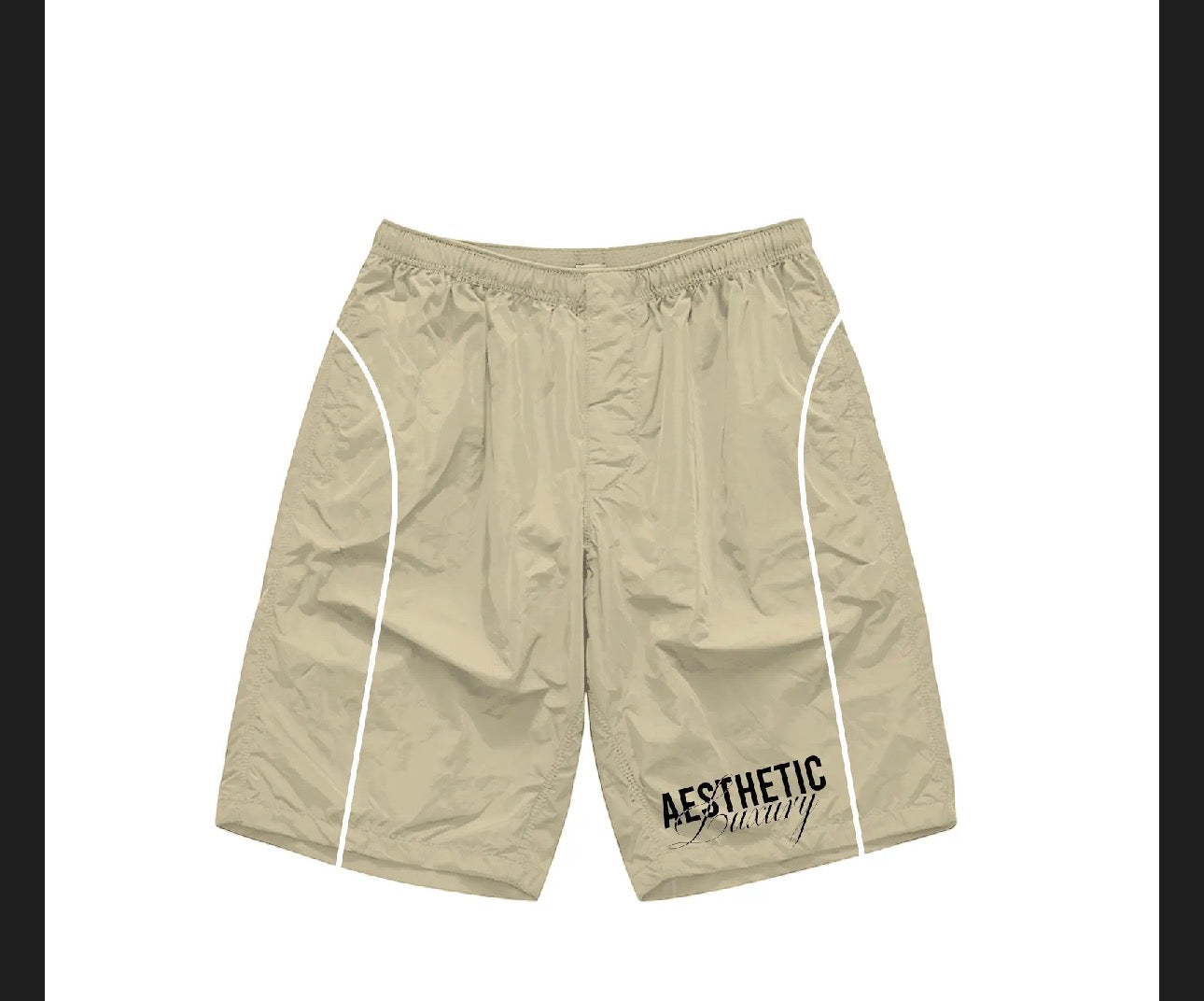 Crème Windbreaker Shorts
