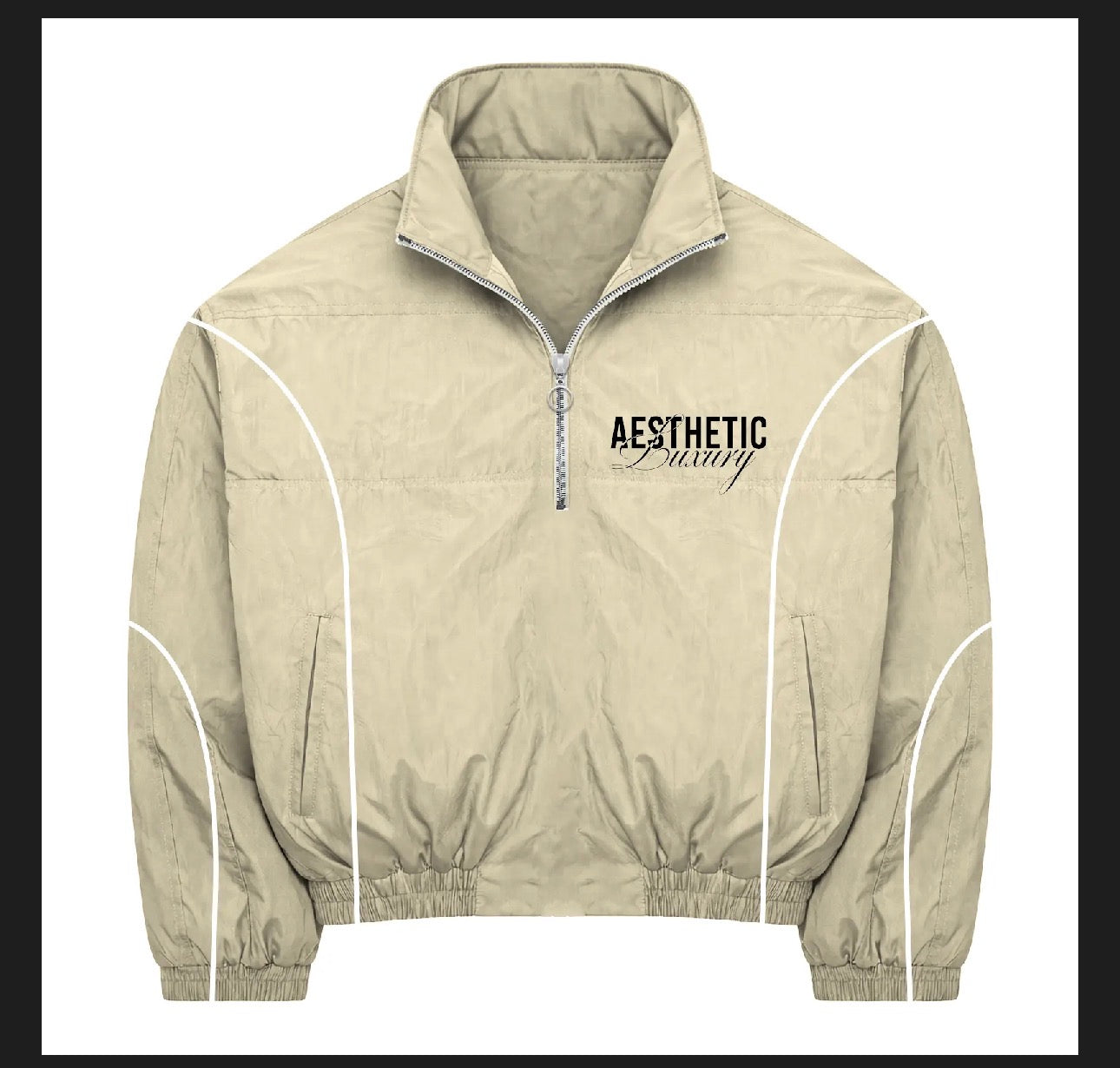 Crème Quarter Zip Windbreaker Jacket